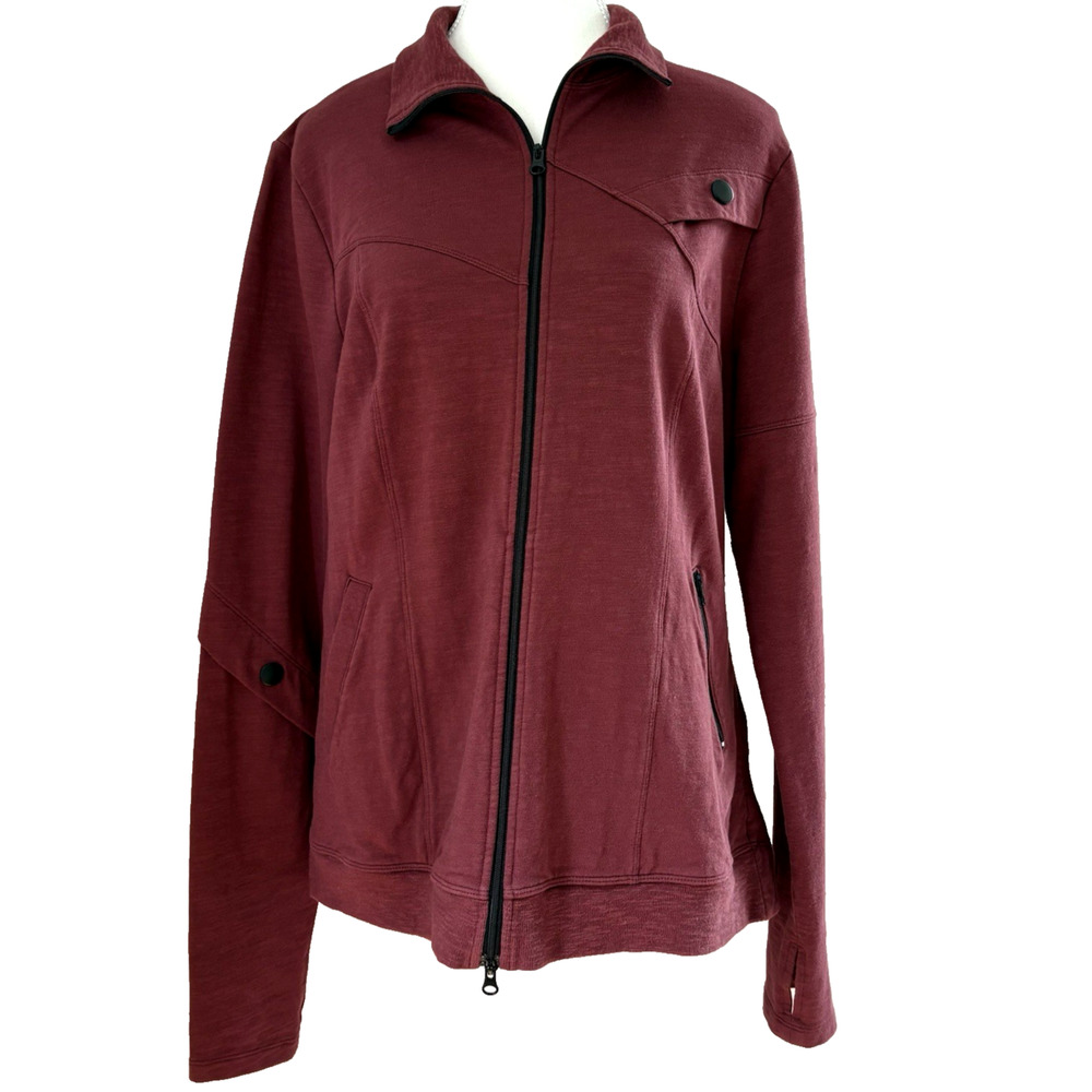 Cabi Training Jacket Size Medium | Burgundy Red Z… - image 1